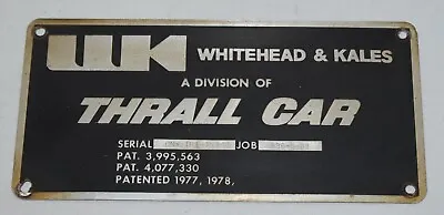 $49.99 • Buy Vintage Whitehead & Kales Thrall Car CNW Chicago Northwestern Railroad Sign