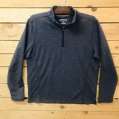 Orvis 1/4 Quarter Zip Lightweight Gray Classic Collection Long Sleeve Mens M • $12.07