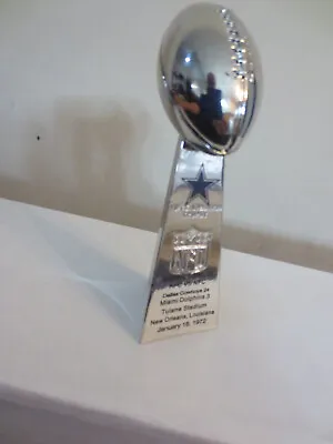 Vince Lombardi 4 Inch Chrome Trophy Super Bowl 6 Cowboys/Dolphins • $35.99