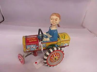 Vintage Queen Of The Campus  Wind Up Crazy Car Marx Tin Toy Works  317-d • $255