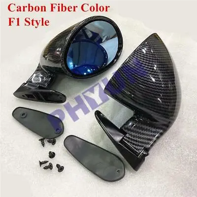 Pair Left & Right Carbon Fiber Plane Mirror Side View Car Mirrors For Racing F1 • $82.69