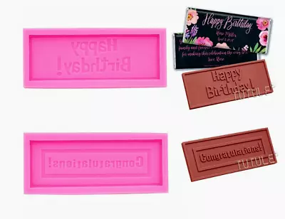 £3.99 • Buy Congratulations Happy Birthday✅Ships Same Day✅Wedding Silicone Mould Chocolate