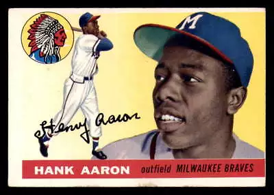 1955 Topps #47 Hank Aaron VG-EX Braves    • $450