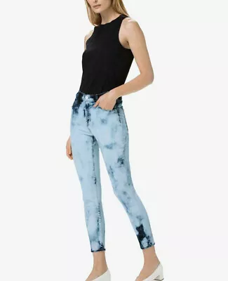 J Brand 28 228$ Trance Bleached Blue High Rise Waist Denim Skinny Jeans Tie Dye • $34