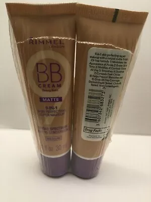 LOT OF 2 Rimmel BB Cream Matte 9-in-1 Skin Perfecting Super Makeup  Medium  READ • $11.89