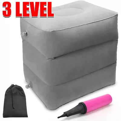 $23.96 • Buy Inflatable Travel Footrest Leg Foot Rest Plane Pillow Pad Kids Bed Air Cushion