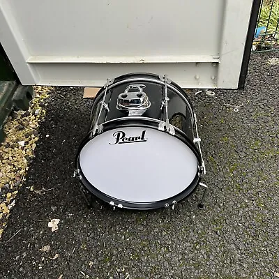 Free P&P. Pearl 16” Bass Drum. Black Finish. 16x10”.  Great For Busking. • £99