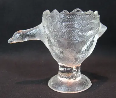VINTAGE EGG CUP ~pressed Glass~ GOOSE CUTE! • $6.95