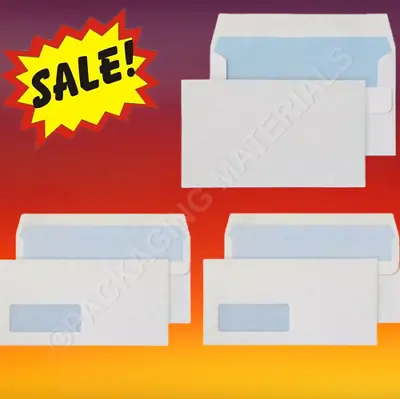 White Self Seal Plain & Window Envelopes  High Quality DL C4 C5 • £19.25