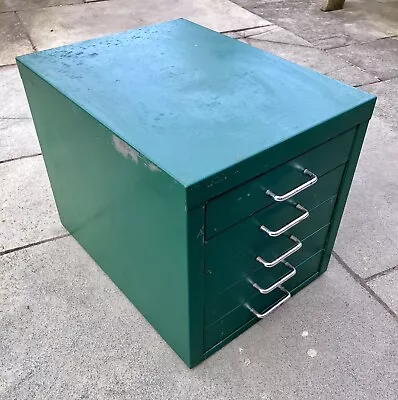 Vintage Green 1960s Painted Steel Metal Filling Tool Cabinet - 5 Drawers • £20