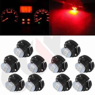 10X Super Red T5 /T4.7 3014 3SMD Dashboard Cluster Climate LED Light Bulb 12MM • $8.79