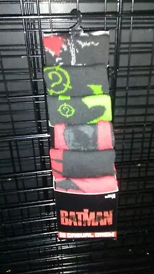 The Batman 6 Pair Casual Crew Socks Mens Size 8-12 DC 2022 Movie Comics NEW • $16.99