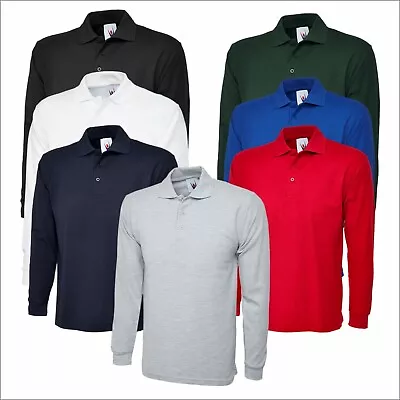 UNEEK Mens Womens Long Sleeve Polo Shirt Full Sleeves Work Casual Leisure Top  • £11.38