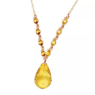 14k. Solid Gold Necklace With Natural Citrines • $540.19