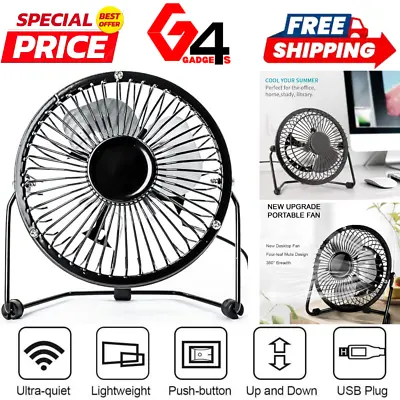 Mini USB Desk Fan Small Quiet Personal Cooler USB Powered Portable Table Fan UK • £8.99