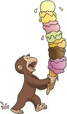 5 In Curious George Decal Ice Cream Monkey Removable Peel Self Stick Vinyl Wall • $8