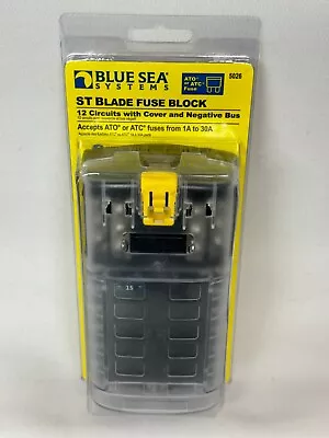 Blue Sea 5026 ST Blade ATO/ATC DC Fuse Block With Cover 12 Circuit Marine NEW • $37.99