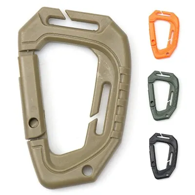 £3.59 • Buy 2Pcs Plastic Carabiner D-Ring Key Chain Clip Hook Camping Buckle Snap @^
