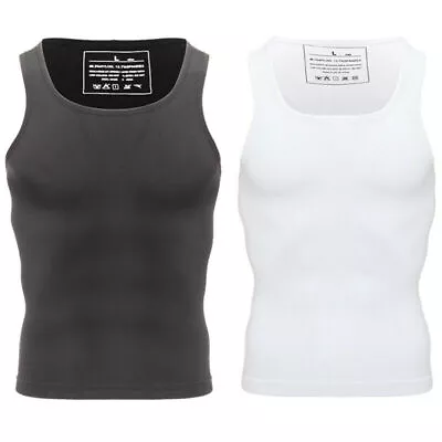 Mens Body Shaper Slimming Shirt Compression Sleeveless Vest Shapewear Tank Tops • $17.79