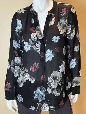 Marciano Sheer Floral Long Sleeve Cover Top Silk Size S. (02) • $38