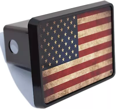 USA American Flag Trailer Hitch Cover Plug US Patriotic Vintage Rustic Flag Tow • $24.26