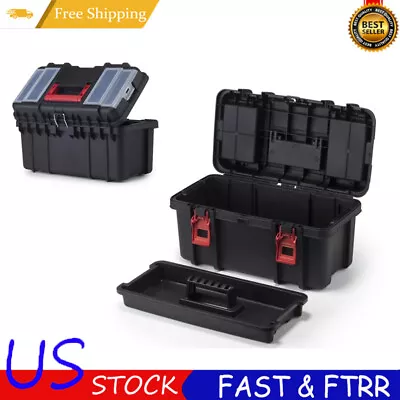 Portable Toolbox Plastic Tool Box Hardware Storage Garage Organizer Tool Case US • $14.69