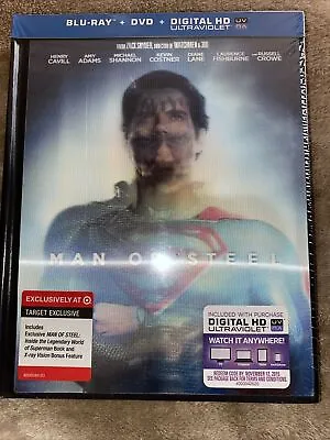NEW MAN OF STEEL Blu-Ray + DVD Target Exclusive Lenticular Digibook New Sealed • $34.99