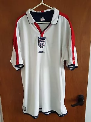 England Home Reversible Shirt 2003. XL. Original Umbro White Adults Football Top • £29.99