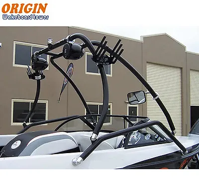 Origin Aluminium Catapult Boat Wakeboard Tower Glossy Black | Easy Installable • $899