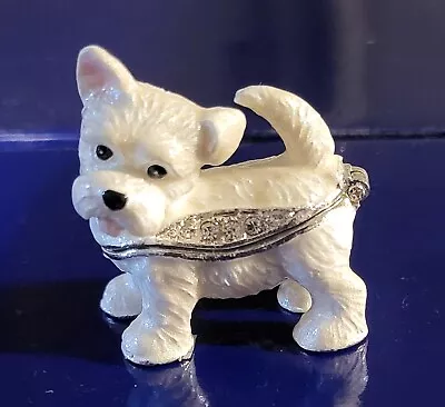 Feisty Westie Pewter Bejeweled Hinged Miniature Trinket Box Kingspoint  • $22.95