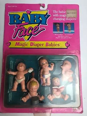 Vintage Galoob Baby Face Magic Diaper Babies 1991 RARE NIB NOS NEW (2) • $34.95