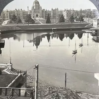 Antique 1903 Victoria BC Parliament Buildings Stereoview Photo Card PC883 • $24.99