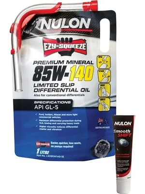 Nulon 85W-140 Limited Slip Differential Oil 1L + Gearbox Diff Treatment 125ml • $56.75
