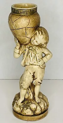 Vintage Marwal Ind Inc. Statue Figurine Boy Carrying Pot Urn Or Water Jug 12  • $37.95