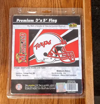 Maryland Terrapins Helmet NCAA ACC Football Flag 3'x5' Double Sided Flag • $19.99