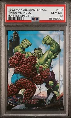 1992 Marvel Masterpieces #1-D Thing Vs. Hulk Battle Spectra PSA 10  • $425