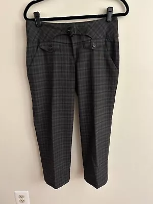 EUC Anthropologie Cartonnier Women's Plaid Trouser Size 6 - Blue Black Cropped • $5.85