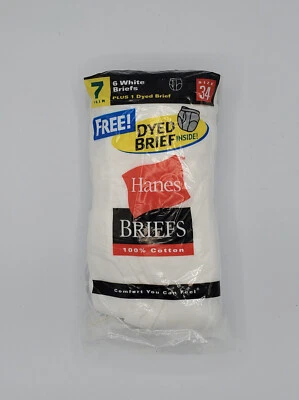 $15 • Buy 2000 HANES 7 Pack Mens Classic White Size 34 Vintage Briefs Underwear