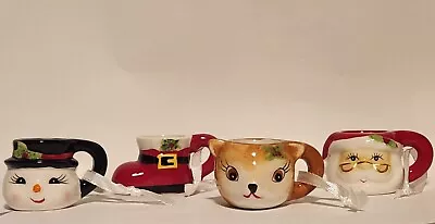 4-Mini Mug Ornaments Santa Deer Snowman Boots 1.5  2022 Mr. Christmas Nostalgia  • $19