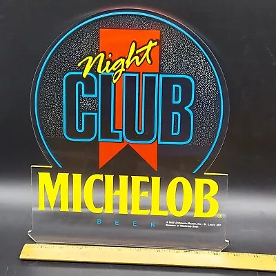 1989 MICHELOB NIGHT CLUB BEER Plexiglass Acrylic Beer Sign • $32