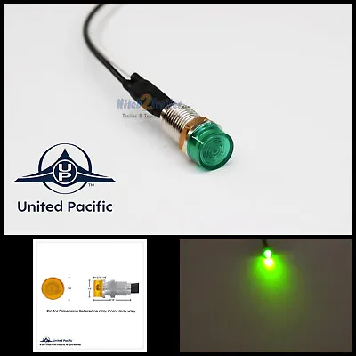 (1) Green Mini LED Dash Light Indicator Pilot Warning Lamp 1/4  Mounting Hole • $7.49