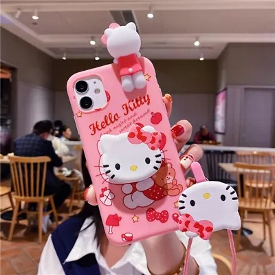 Hello Kitty W/ Lanyard Phone Holder Case For IPhone 15 Pro Max 14 13 12 11 X 7 8 • $4.99