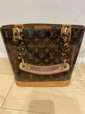 LOUIS VUITTON M92502 Hand Bag Brown Monogram Clear Vinyl Cabas Ambre PM Good • $496.80