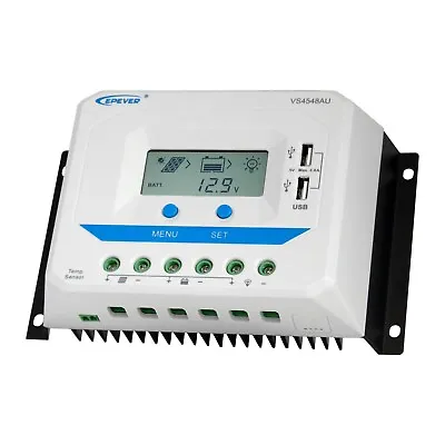 45A 12V 24V 48V Solar Panel Charge Controller With LCD Display And Dual USB Port • £89.99