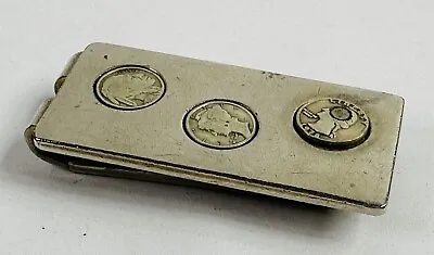 Vintage Anson Miniature Coins Money Clip  (Mercury Dime/Buffalo Nickel/Quarter) • $18.68