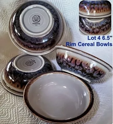 4 Bing & Grondahl 6.5  MEXICO Rim Cereal BOWLS Kronjyden Nissen Denmark VINTAGE • $250