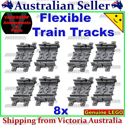 LEGO City Train 8x Flexible Track - FREE POSTAGE ! 10254 60051 60052 60197 60198 • $9.90