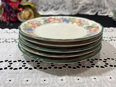 Set Of 5 Epoch  Market Day  Fruit Pattern Salad Plates 7 5/8  • $34