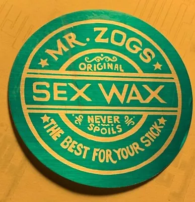 MR ZOGS SURFBOARD SURFER SEX WAX VINTAGE 1970's DECAL STICKER 3  NOS -Aqua • £18.95