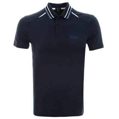 $108.74 • Buy Hugo BOSS Stretch Blue Golf Paule Paddy Pro Athleisure Polo T-shirt Top Medium M